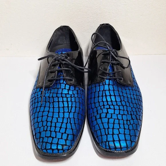 Bolano Shoes Bolano Royal Blue Sparkling Mens Dress Shoes Sz
